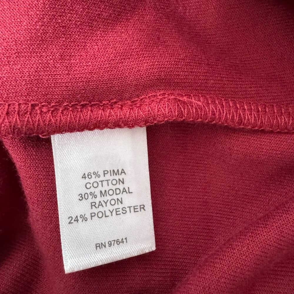 J Jill Purejill Women's Long Sleeve Red Velvet A Line Dress With Pockets Size MT - Picture 9 of 10